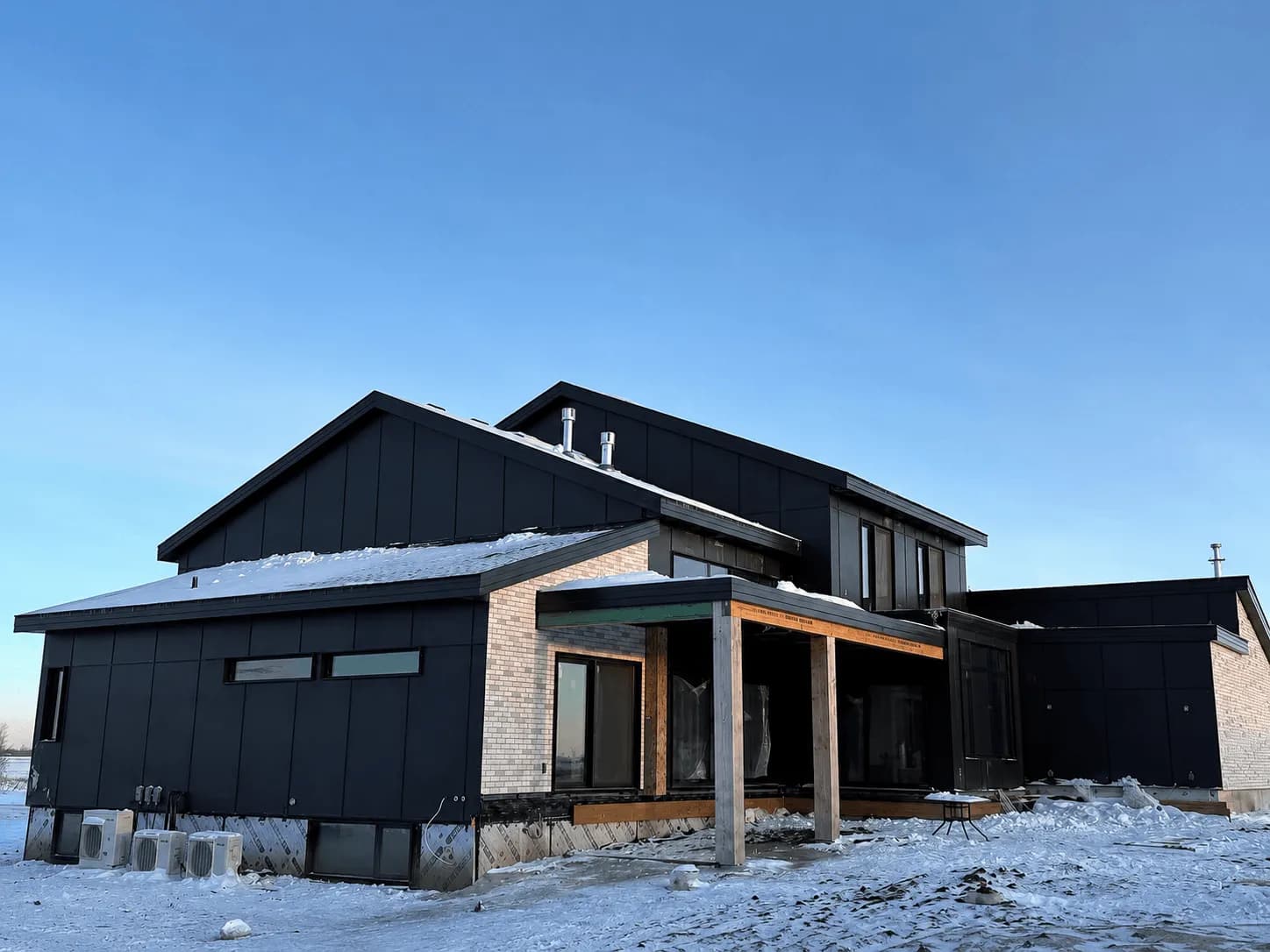 Spartan Builders Modern Black Custom Home Exterior