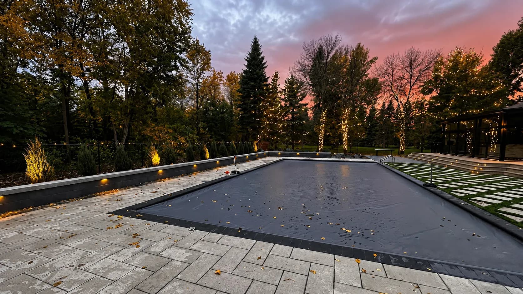 Spartan Builders ICF pool and landscape lighting project